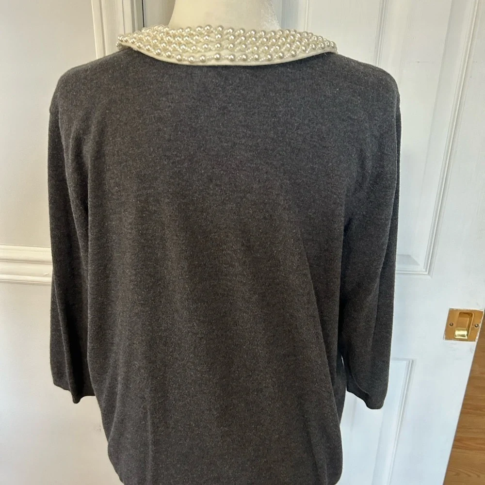 Covington cardigan sweater woman sz xlarge removable beaded peter pan collar